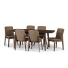Julian Bowen Pair of Kensington Wooden Dining Chairs with Brown Seats