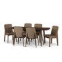 Julian Bowen Pair of Kensington Wooden Dining Chairs with Brown Seats