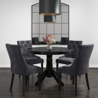 Grade A1 - Set of 4 Grey Velvet Dining Chairs - Kaylee