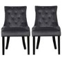 Set of 2 Grey Velvet Dining Chairs - Kaylee