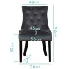 GRADE A2 - Kaylee Grey Velvet Dining Chairs with Black Legs- Set of 2