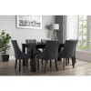 GRADE A1 - Kaylee Luxury Pair of Velvet Dining Chairs Charcoal Grey with Black Legs