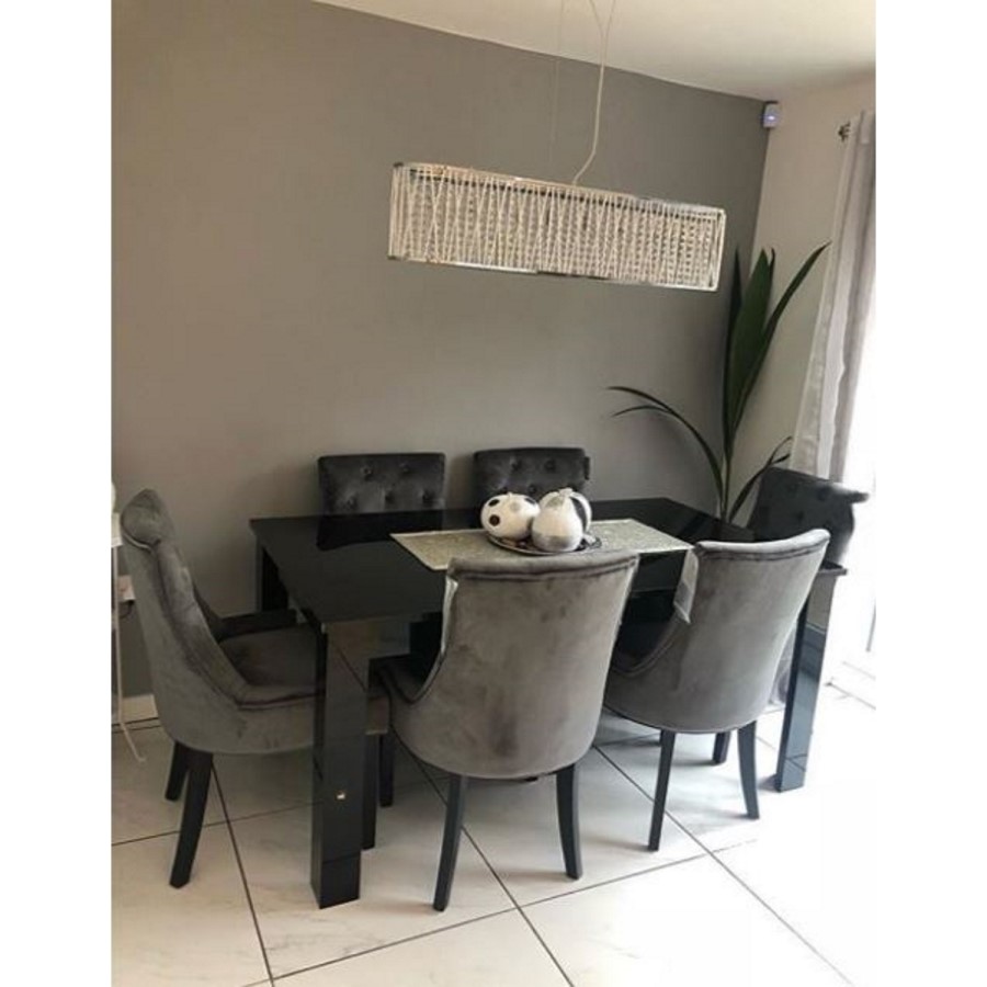 Grade A1 - Set of 4 Grey Velvet Dining Chairs - Kaylee