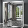 GRADE A1 - Lexi White High Gloss Triple Wardrobe With 3 Mirrored Doors