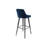 GRADE A2 - Navy Blue Velvet Upholstered Bar Stool - Macie