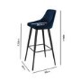 GRADE A2 - Navy Blue Velvet Upholstered Bar Stool - Macie