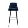 GRADE A2 - Navy Blue Velvet Upholstered Bar Stool - Macie