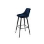 GRADE A2 - Navy Blue Velvet Upholstered Bar Stool - Macie