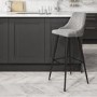 GRADE A2 - Grey Fabric Bar Stool with Back - 79 cm - Maddy