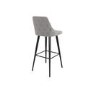 GRADE A2 - Grey Fabric Bar Stool with Back - 79 cm - Maddy