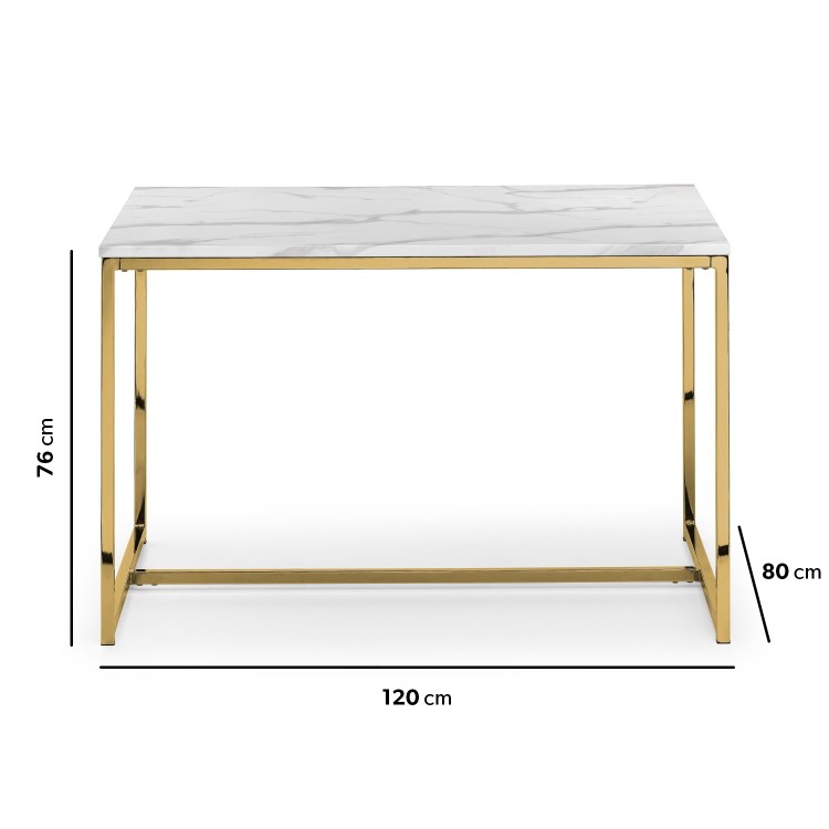 ONLY OPENED - Rectangle Marble Top Dining Table - Seats 4 - Julian Bowen