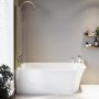 ONLY OPENED - Freestanding Shower Bath Single Ended Left Hand Corner with Brushed Brass Bath Screen 1700 x 750mm - Vigo