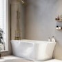 ONLY OPENED - Freestanding Shower Bath Single Ended Left Hand Corner with Brushed Brass Bath Screen 1700 x 750mm - Vigo