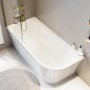 ONLY OPENED - Freestanding Shower Bath Single Ended Left Hand Corner with Brushed Brass Bath Screen 1700 x 750mm - Vigo