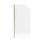 ONLY OPENED - Freestanding Shower Bath Single Ended Left Hand Corner with Brushed Brass Bath Screen 1700 x 750mm - Vigo
