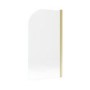 ONLY OPENED - Freestanding Shower Bath Single Ended Left Hand Corner with Brushed Brass Bath Screen 1700 x 750mm - Vigo