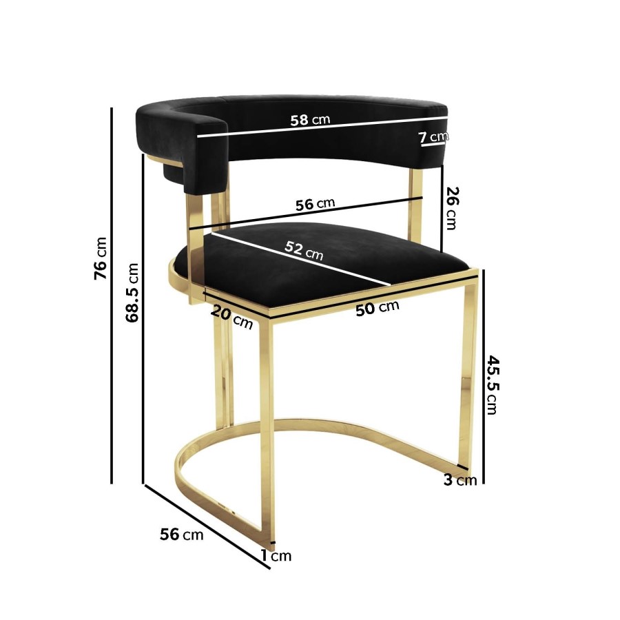 GRADE A1 - Two Black Velvet Cantilever Dining Chair - Alana Boutique Bundle