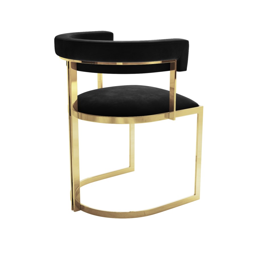 GRADE A1 - Two Black Velvet Cantilever Dining Chair - Alana Boutique Bundle