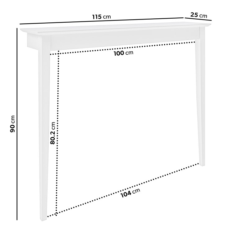 Small & Narrow White Radiator Cover - 115cm - Ava