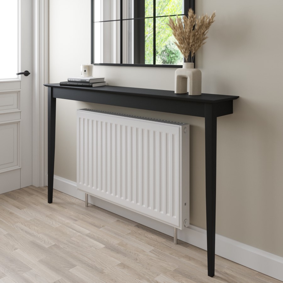 Above Radiator Desk Large & Narrow Black Radiator Cover - 150cm - Ava - Furniture123