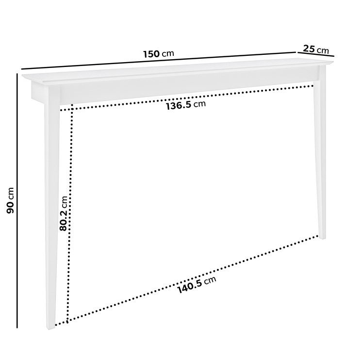 Large & Narrow White Radiator Cover - 150cm - Ava