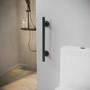 1200 x 1200mm Black Foldable Accessible Shower Enclosure with Black Grab Rails –  Mobility-Friendly Design