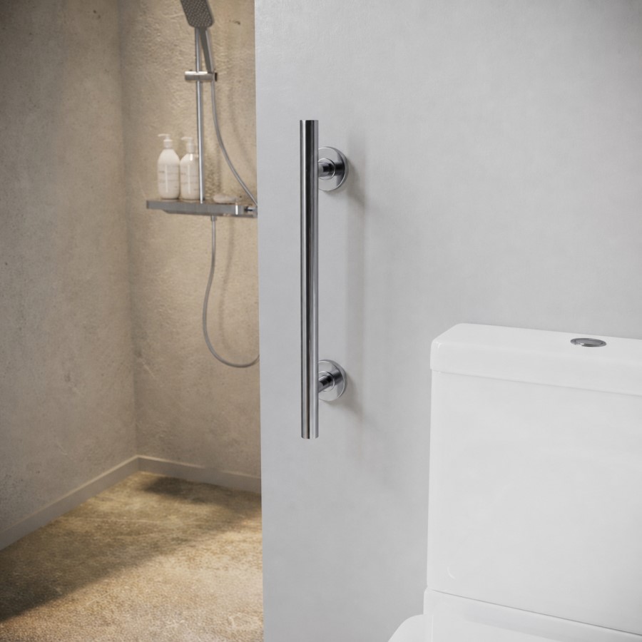 1200 x 1200mm Foldable Accessible Shower Enclosure with Chrome Grab Rails –  Mobility-Friendly Design