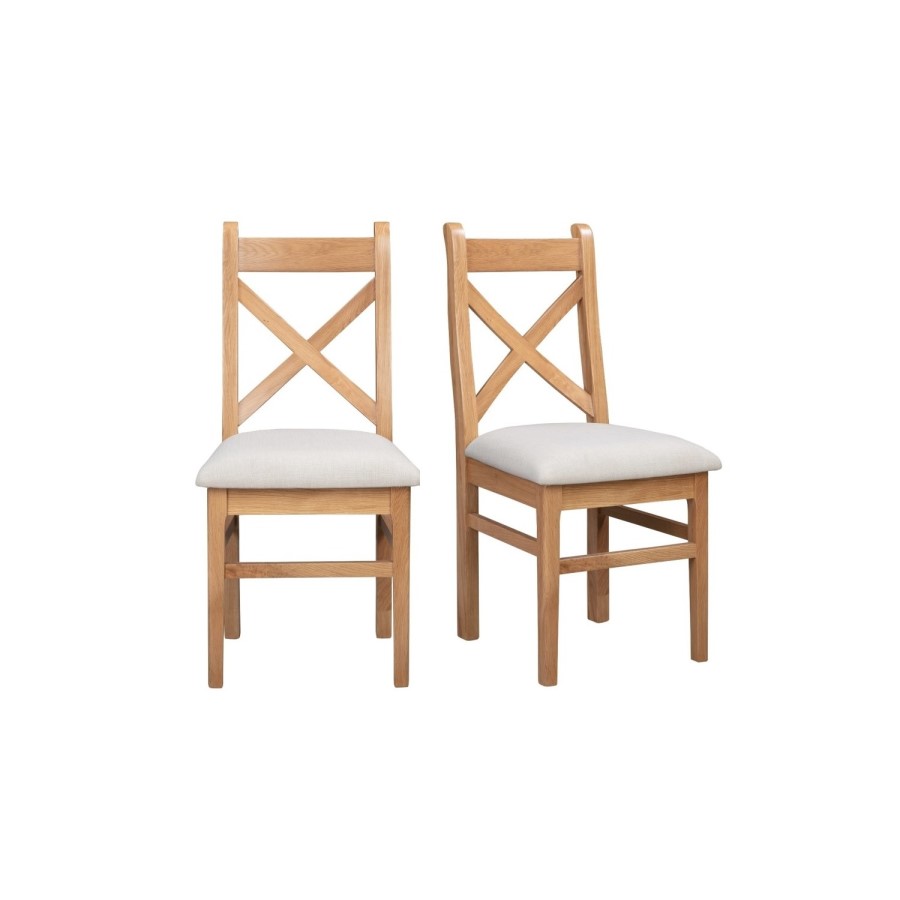 Extendable Dining Set in Solid Oak with 4 Dining Chairs and 1 Bench - Seats 6 - Adeline