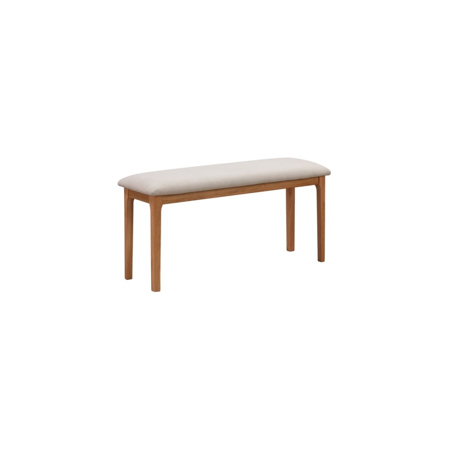 Extendable Dining Set in Solid Oak with 4 Dining Chairs and 1 Bench - Seats 6 - Adeline