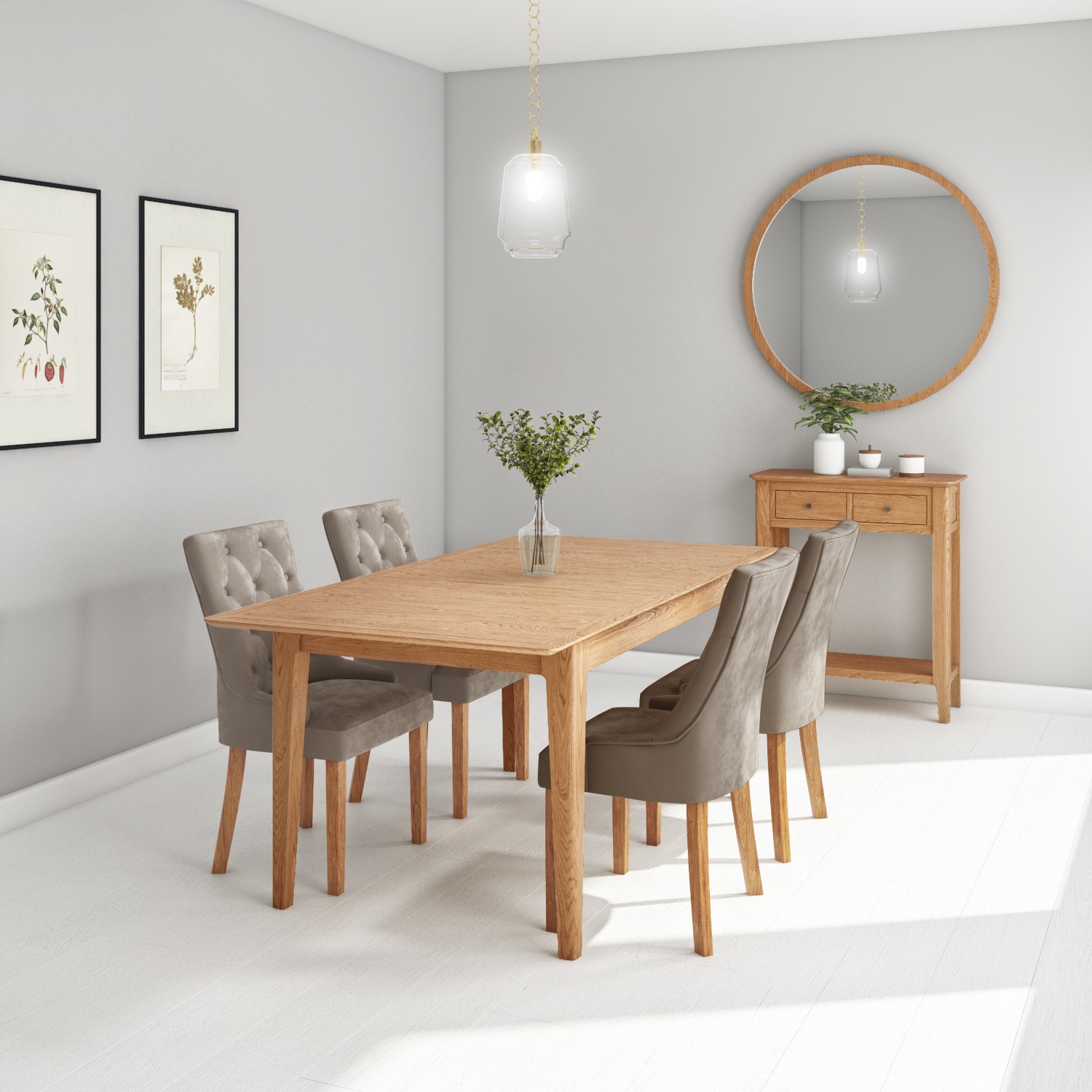 Extendable Dining Set In Solid Oak With, Extendable Dining Room Table Seats 123