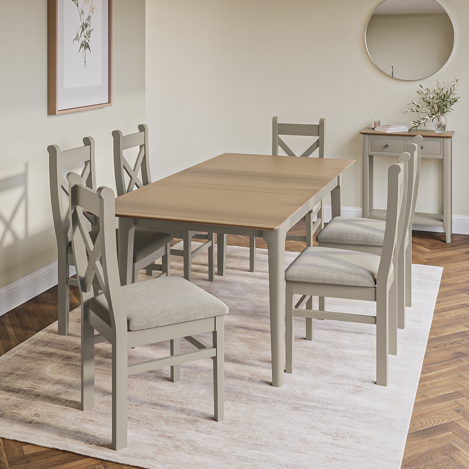 Extendable Dining Table 6 Chairs In Grey Solid Oak Adeline Furniture123 Extendable Dining Table 6 Chairs In Grey Solid Oak Adeline Furniture123