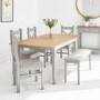 Adeline Grey Extendable Dining Table with 4 Dining Chairs and  1 Bench