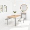 Grey Extendable Dining Table with 2 Dining Benches - Seats 4 - Adeline