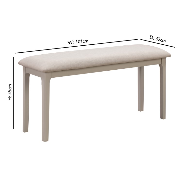 Grey Extendable Dining Table with 2 Dining Benches - Seats 4 - Adeline