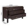 Wide Dark Wood Chest of 6 Drawers with Marble Top - Alessio