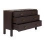 Wide Dark Wood Chest of 6 Drawers with Marble Top - Alessio