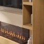 Self Build Oak Media Wall with Black 3-Sided Inset Electric Fireplace with Shelving - 50 Inch - AmberGlo