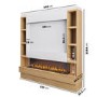 Self Build Oak Media Wall with Black 3-Sided Inset Electric Fireplace with Shelving - 50 Inch - AmberGlo