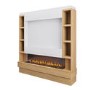 Self Build Oak Media Wall with Black 3-Sided Inset Electric Fireplace with Shelving - 50 Inch - AmberGlo