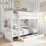 White Bunk Bed with Storage Shelves and Drawer - Aire
