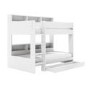 White Bunk Bed with Storage Shelves and Drawer - Aire