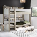 BUN/AIR004/89513 White and Oak Bunk Bed with Storage Shelves and Drawer - Aire