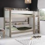 White and Oak Bunk Bed with Storage Shelves and Drawer - Aire