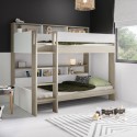 AIR004A White and Oak Bunk Bed with Storage Shelves - Aire