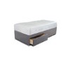 Sleepeezee Single 2 Drawer Divan Bed in Joshua Grey with Cooler Pinnacle 1000 Mattress