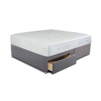 Sleepeezee Double 2 Drawer Divan Bed in Joshua Grey with Cooler Pinnacle 1000 Mattress