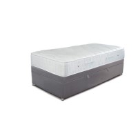 Grey Fabric Single Divan Ottoman Bed with Pocket Sprung Mattress - Sleepeezee