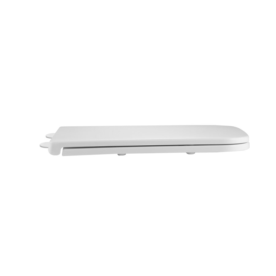 Close Coupled Rimless Closed Back Toilet with Soft Close Seat & Brushed Brass Push Button - Albi