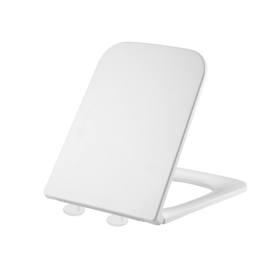 Close Coupled Rimless Closed Back Toilet with Soft Close Seat & Brushed Brass Push Button - Albi