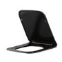 Matt Black Wall Hung Rimless Tornado Flush Toilet with Soft Close Seat - Albi